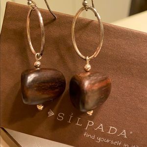 Silpada silver and wood earrings